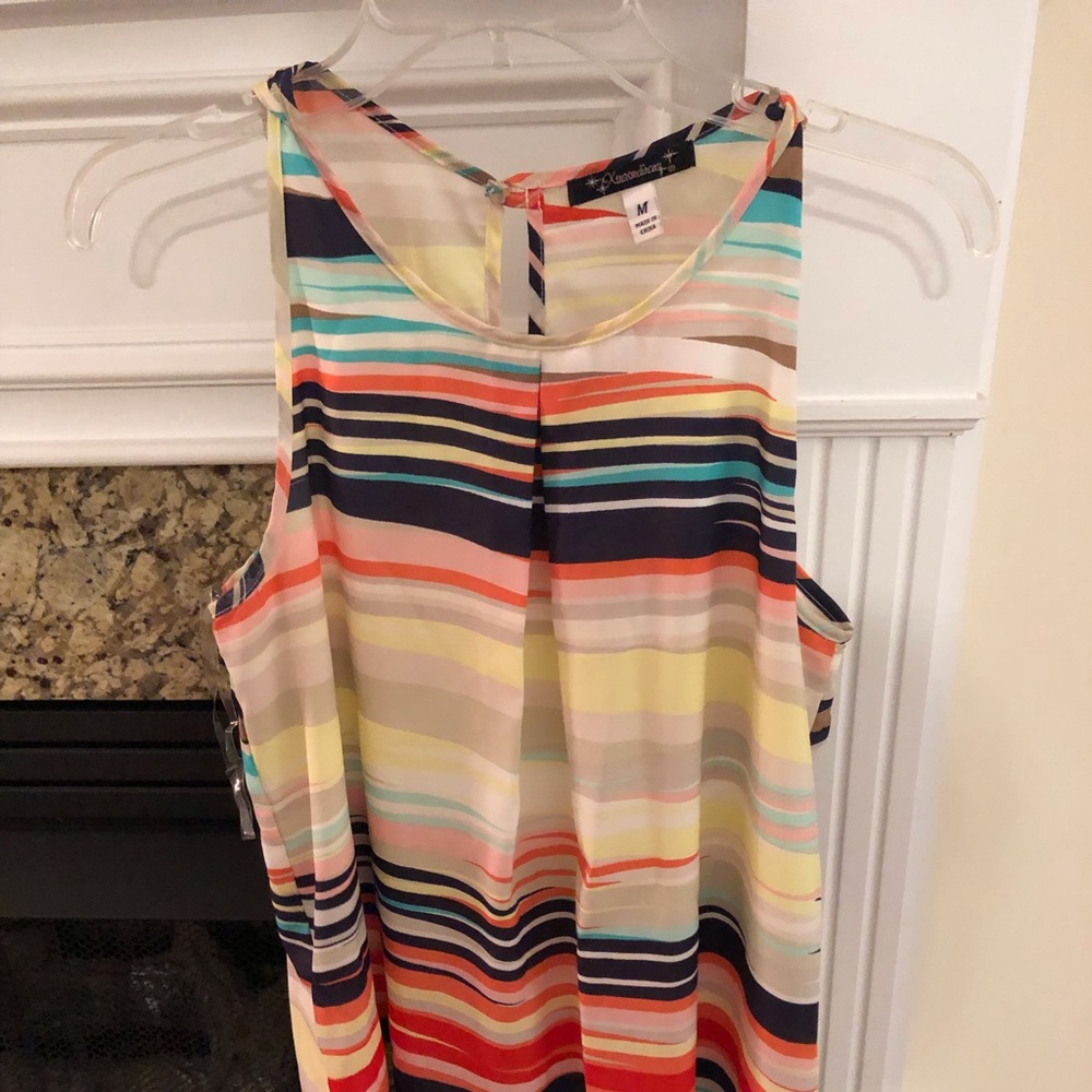 Striped business casual dress
